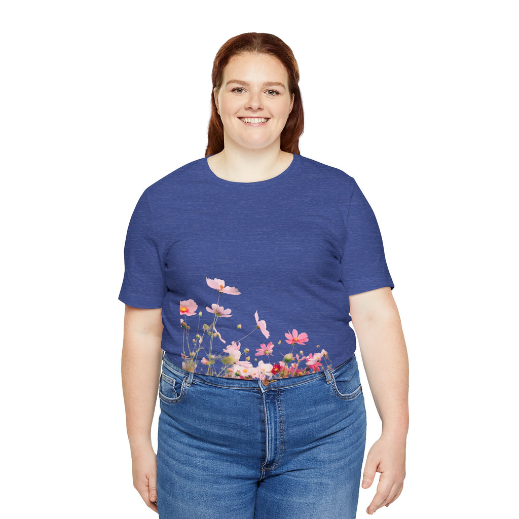 Floral Meadow Tee – Pink Wildflower Field Graphic T-Shirt