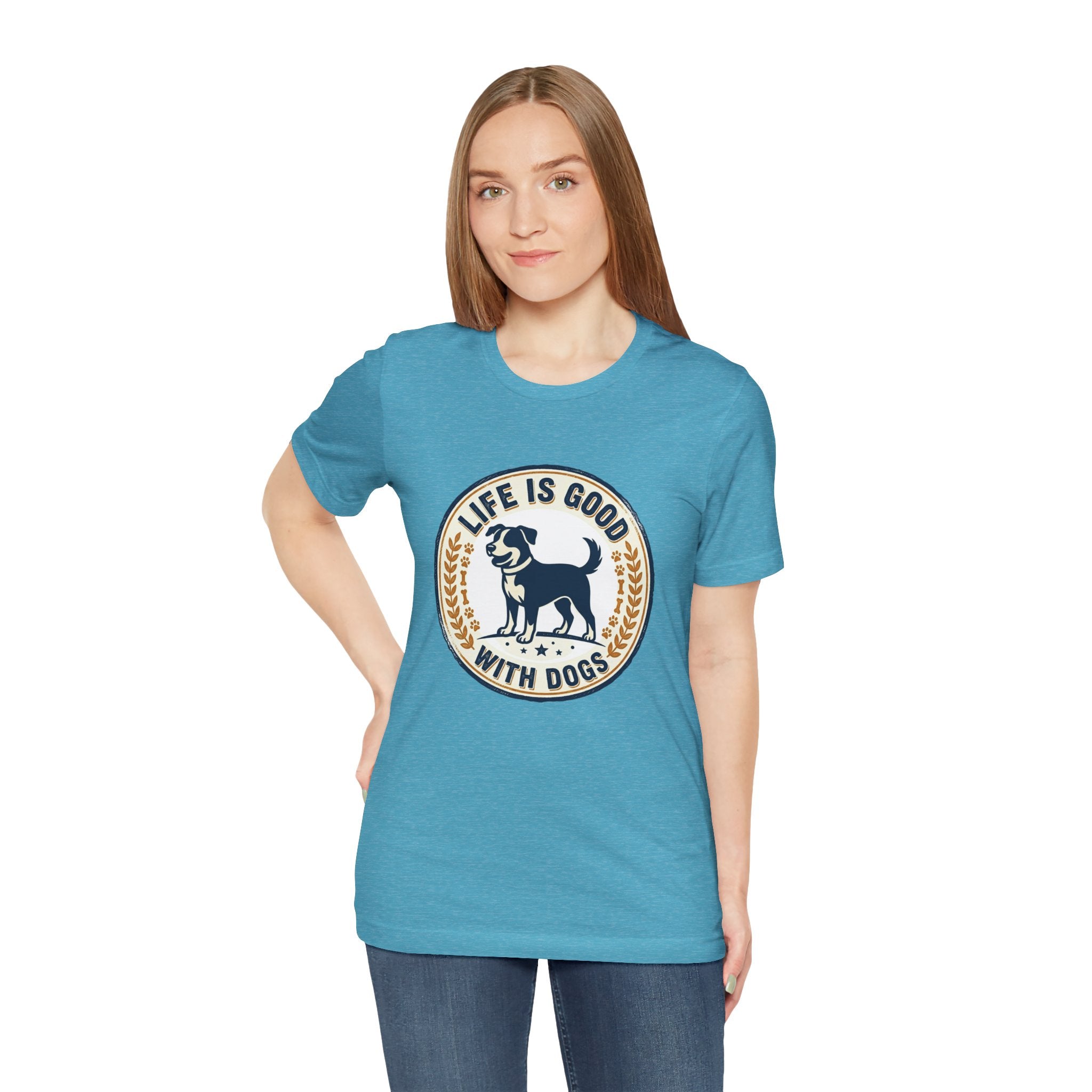 Life Is Good With Dogs T-Shirt — Vintage Dog Lover Tee