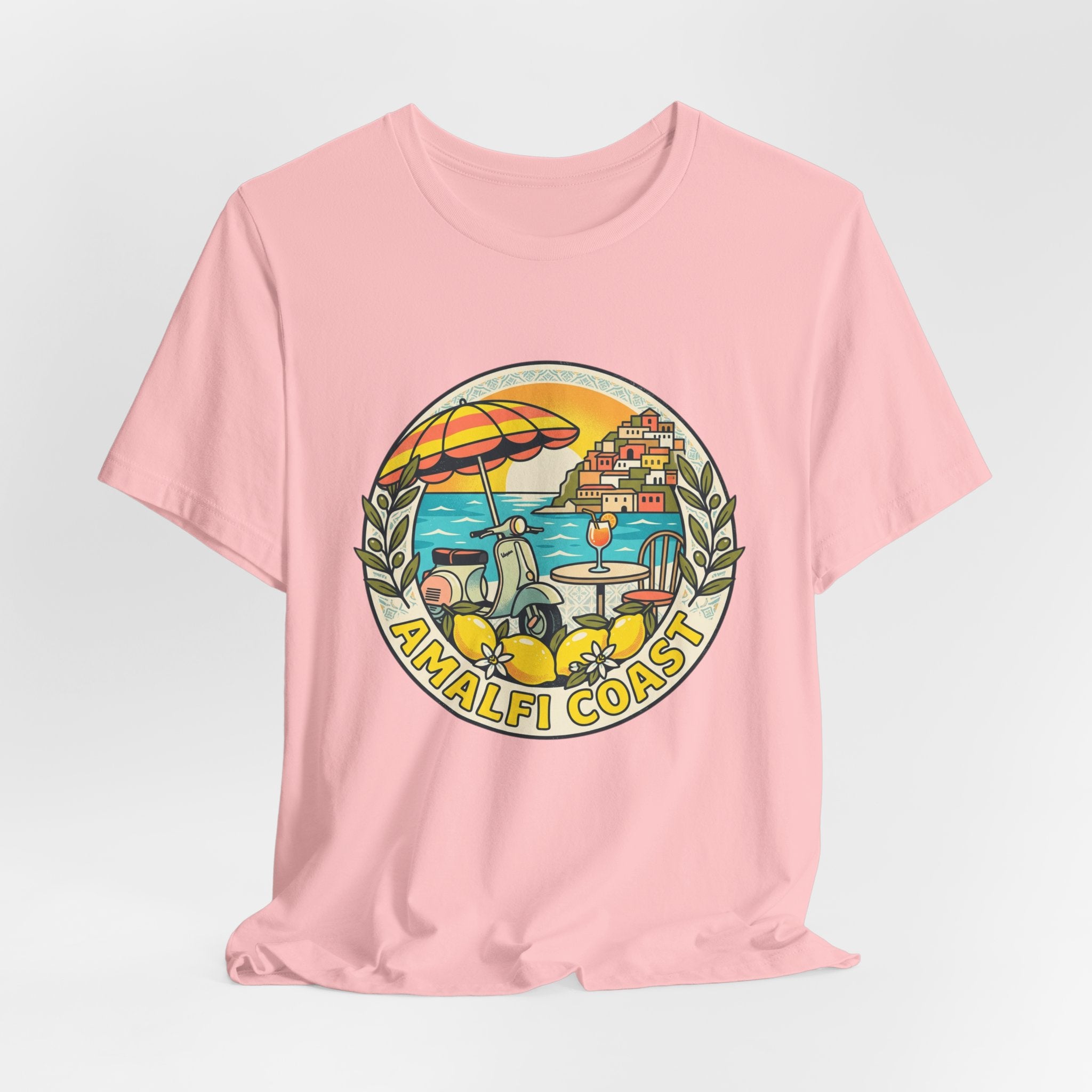 Amalfi Coast Vintage Travel Tee — Scenic Lemon & Vespa Graphic