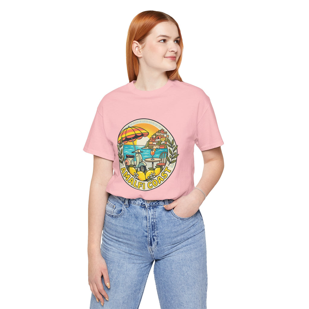 Amalfi Coast Vintage Travel Tee — Scenic Lemon & Vespa Graphic