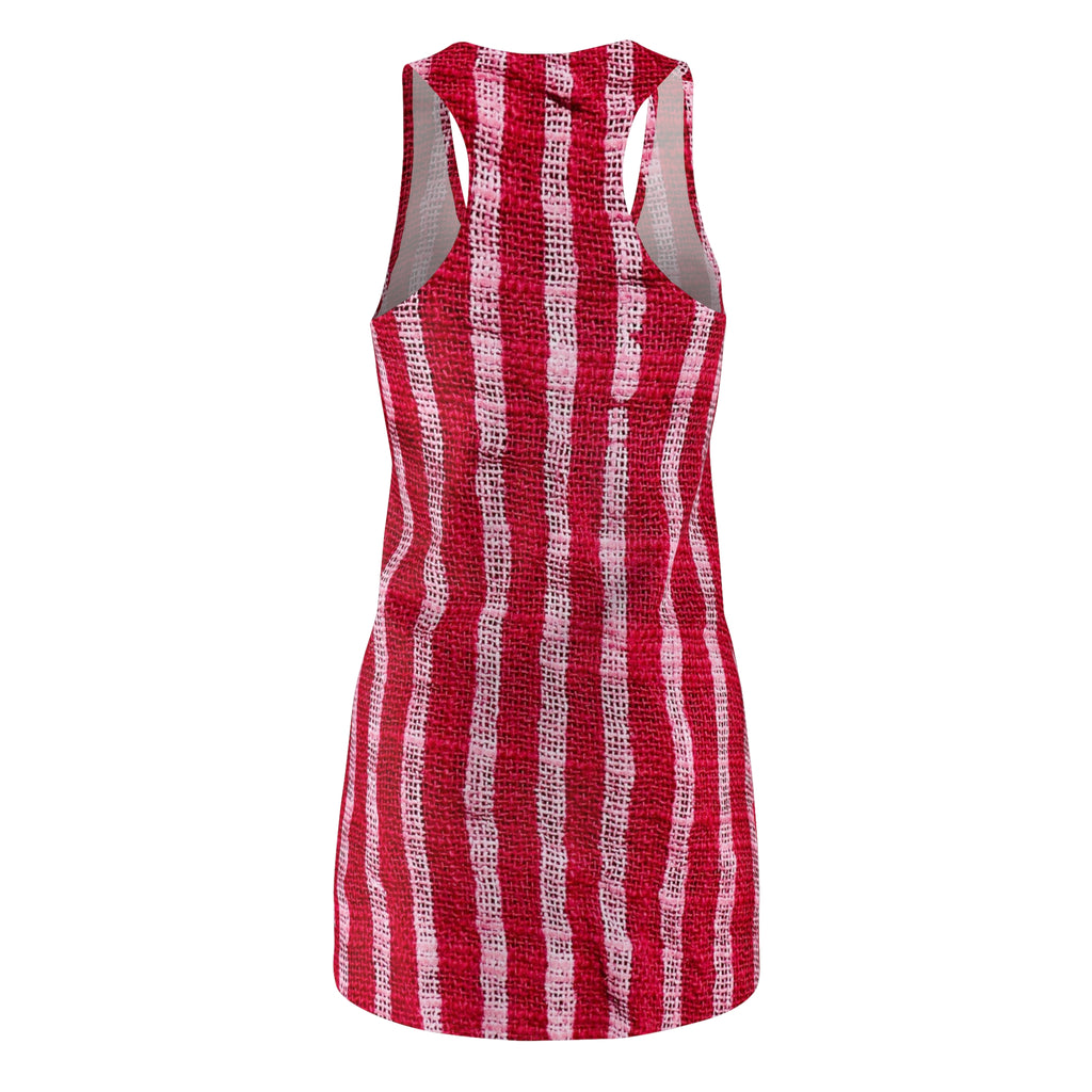Red Tie-Dye Stripe Racerback Dress