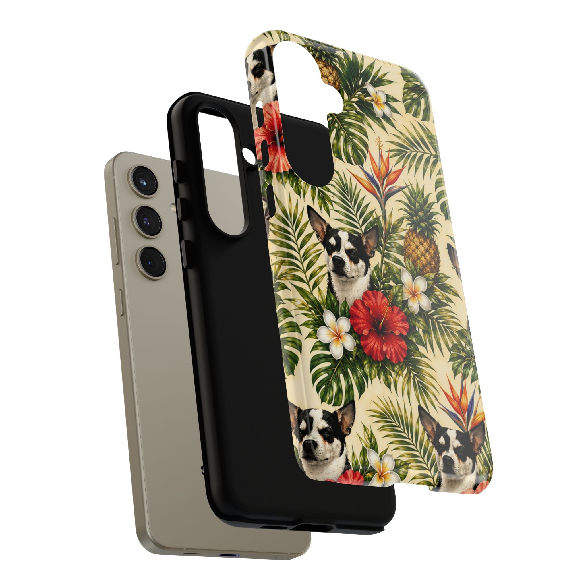Tropical chihuahua Phone Case — Floral Pineapple Protective Tough Case