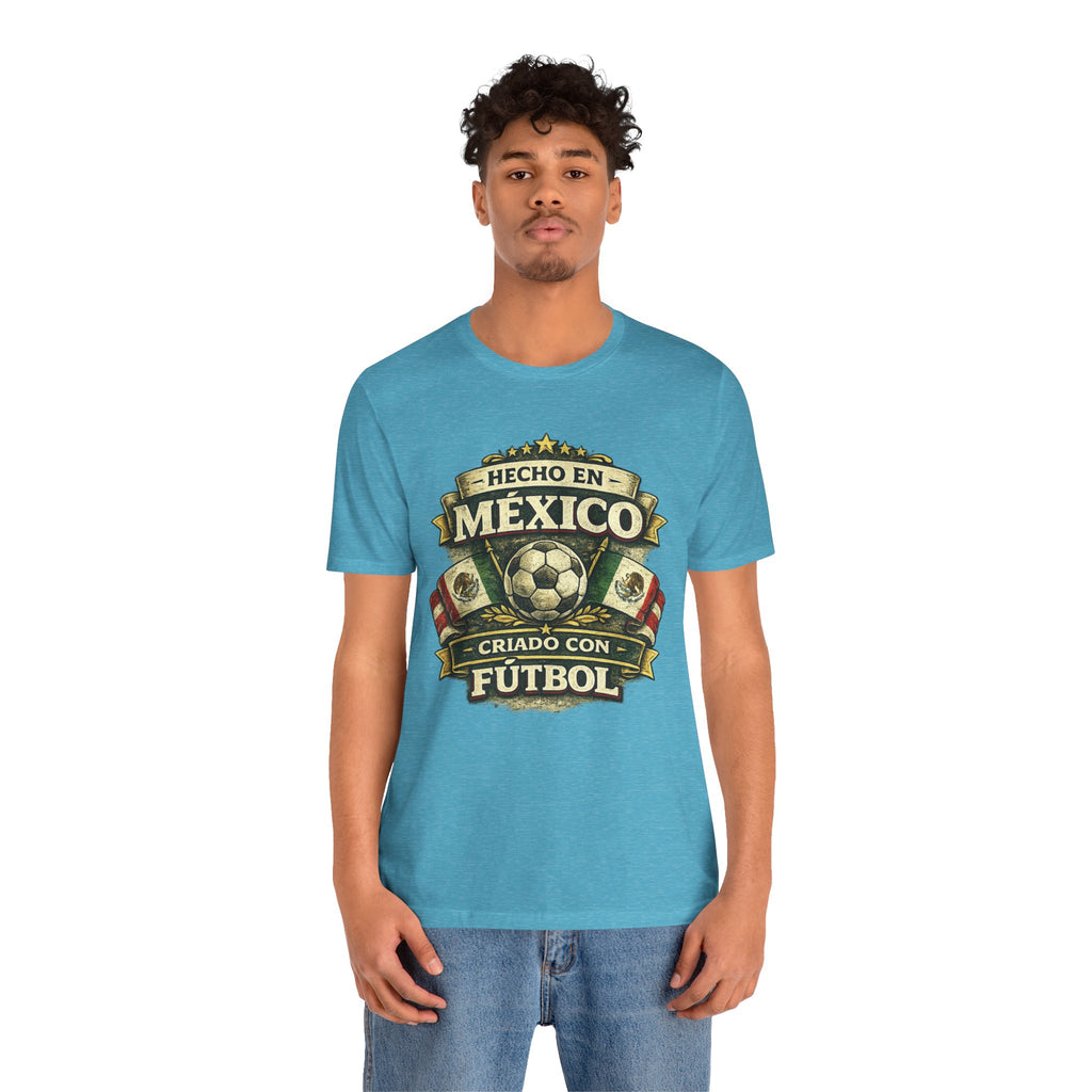 Mexico Soccer T‑Shirt — "Hecho en México, Criado con Fútbol" Vintage Football Tee