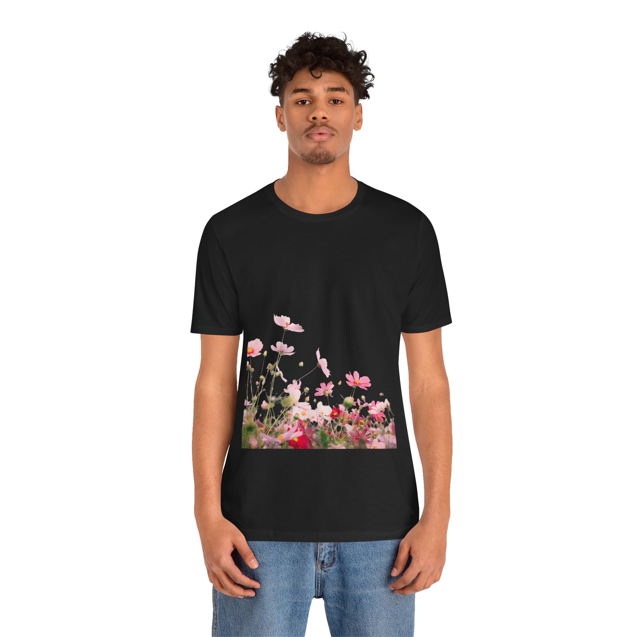 Floral Meadow Tee – Pink Wildflower Field Graphic T-Shirt