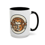 Cat Coffee Mug — Cute Orange Kitty Holding ‘Coffee’ Accent Ceramic Mug (11/15 oz)