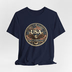 USA Eagle Vintage Patriotic T-Shirt — American Flag Graphic Tee