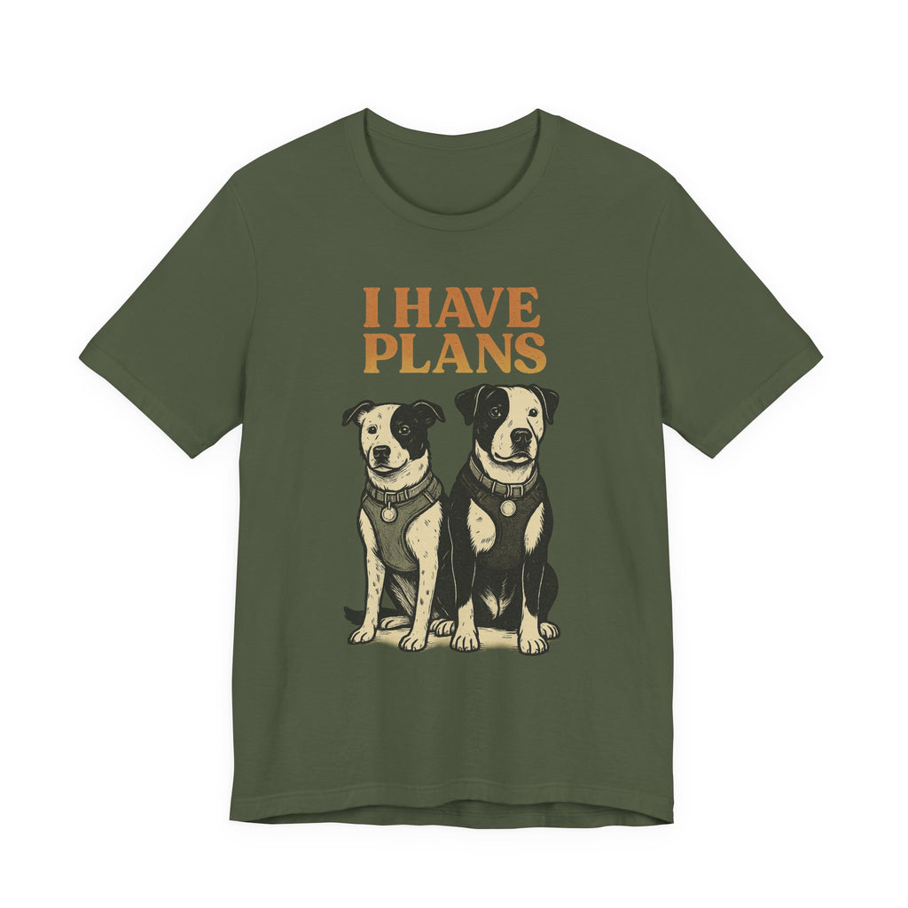 "I Have Plans" – Two-Dog Agenda Tee (Border Collie Mix + Great Dane Mix)