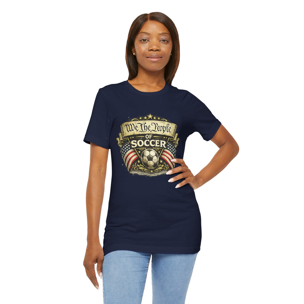 We The People of Soccer T-Shirt — American Flag Vintage Soccer Tee