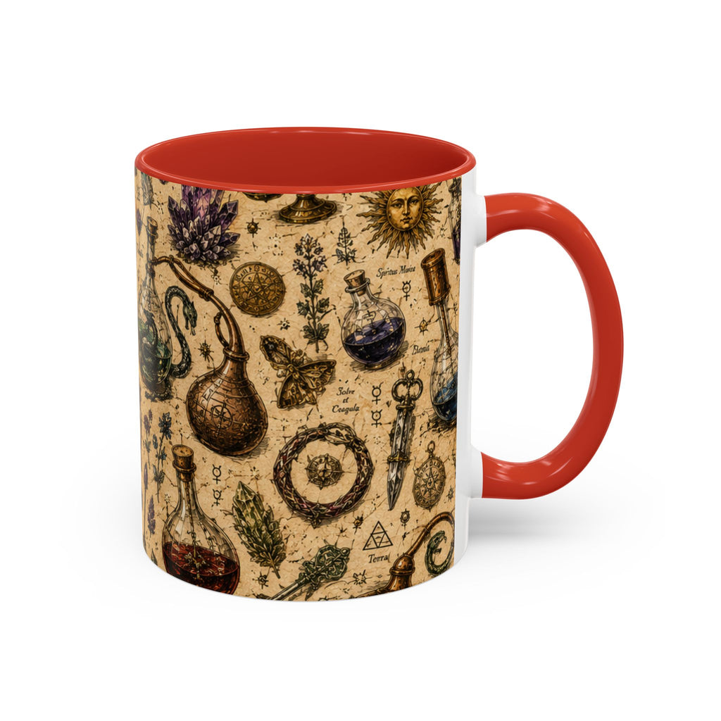 The Alchemist's Cabinet Coffee Mug — Vintage Apothecary Accent Mug (11/15 oz)