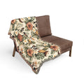 Tropical Floral Woven Blanket — Kiwi, Pineapple, Coconut & Hibiscus Throw