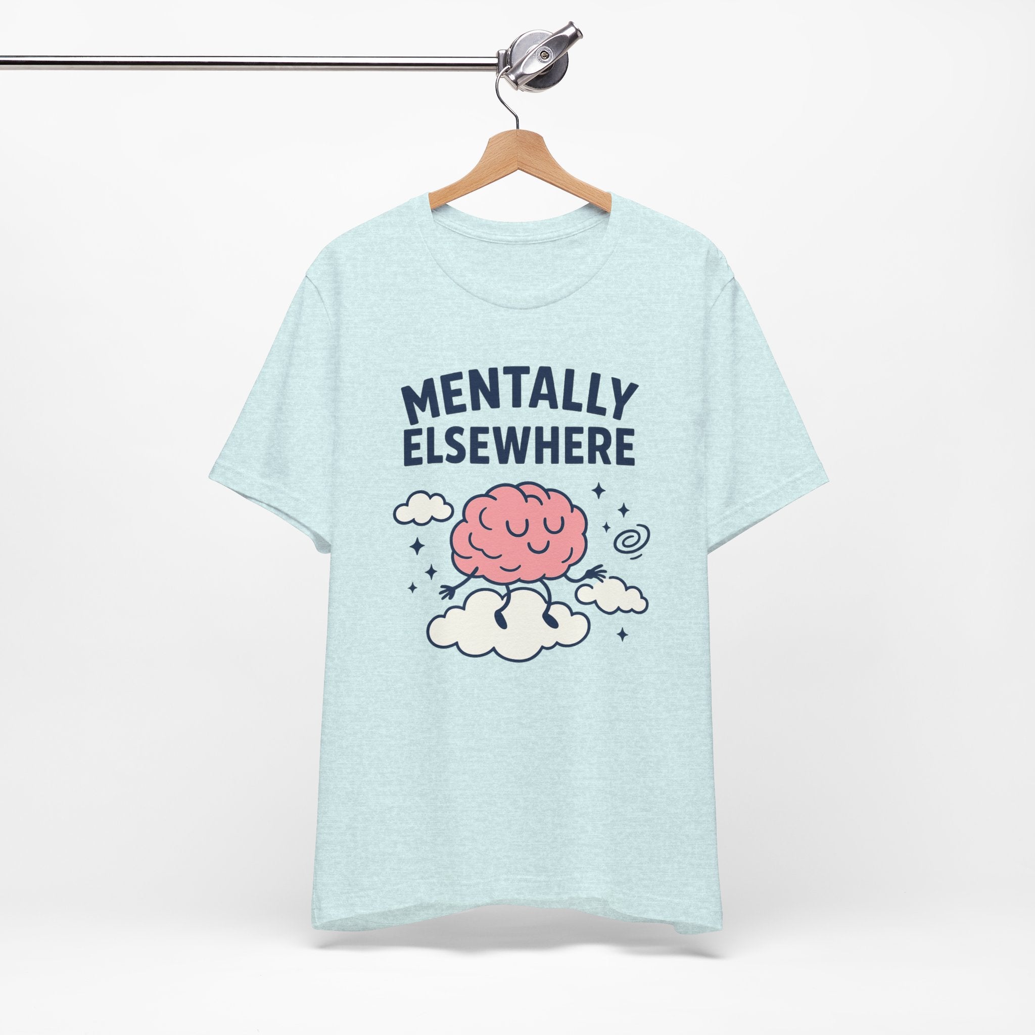 Mentally Elsewhere T-Shirt — Cute Brain on Cloud Graphic Tee