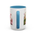 Floral Cosmos Accent Coffee Mug — Pink Wildflower Tea & Coffee Cup (11/15oz)