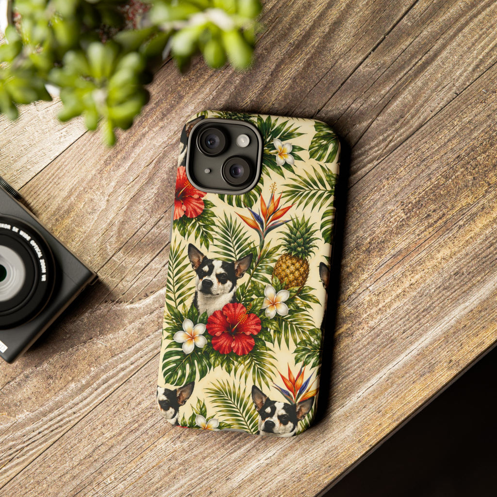 Tropical chihuahua Phone Case — Floral Pineapple Protective Tough Case