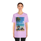 Beach Chihuahua Dog T-Shirt — Hawaiian Shirt Puppy on Tropical Shore
