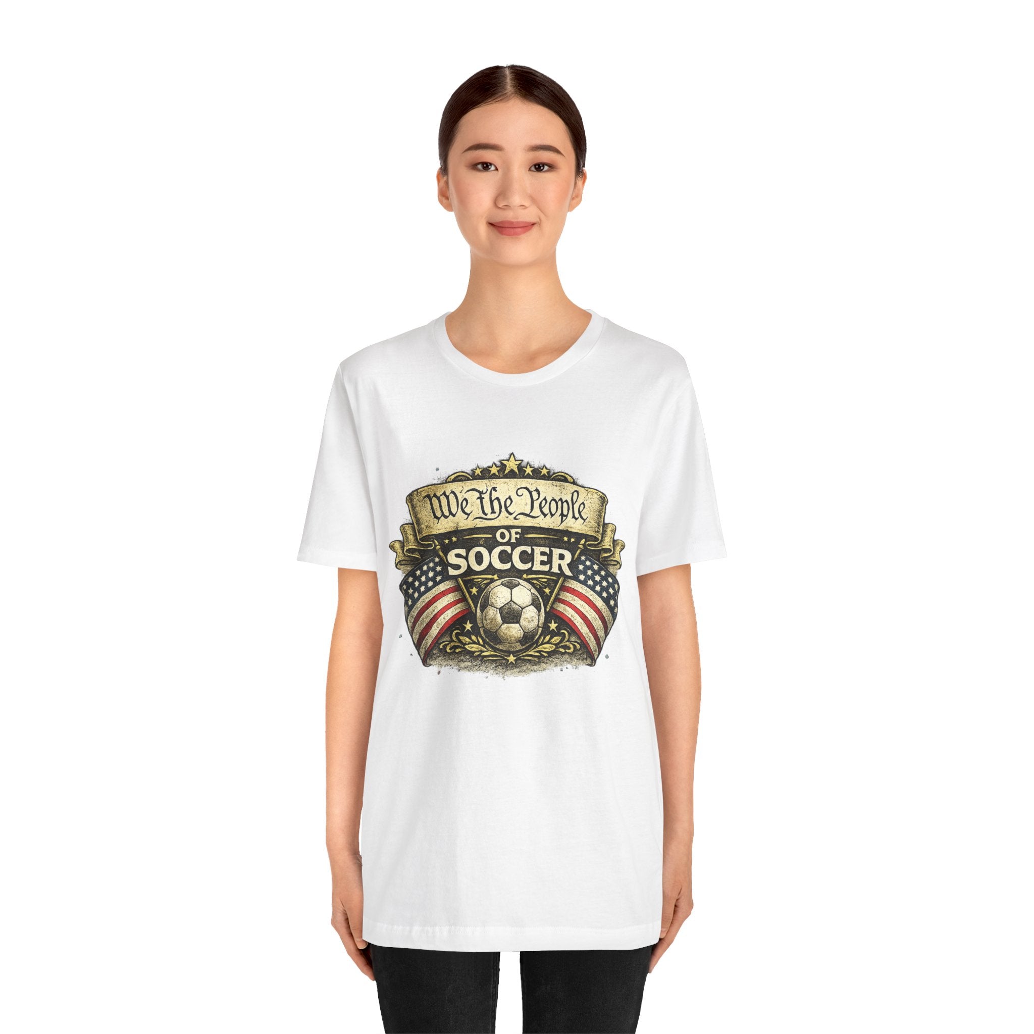 We The People of Soccer T-Shirt — American Flag Vintage Soccer Tee