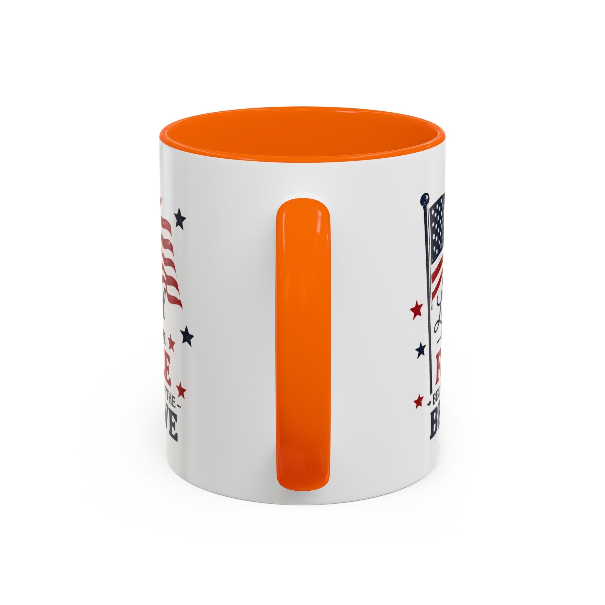 Patriotic Coffee Mug — "Land of the Free Because of the Brave" Accent Mug