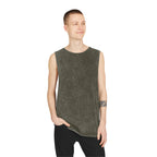 Summer Vibes Stonewash Tank Top — Retro Sunset Graphic Tank