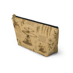 Leonardo Da Vinci  Sketch Accessory Pouch — Leonardo-Inspired T-Bottom Cosmetic Bag