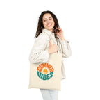 Summer Vibes Tote Bag – Retro Sun Graphic Cotton Canvas Tote