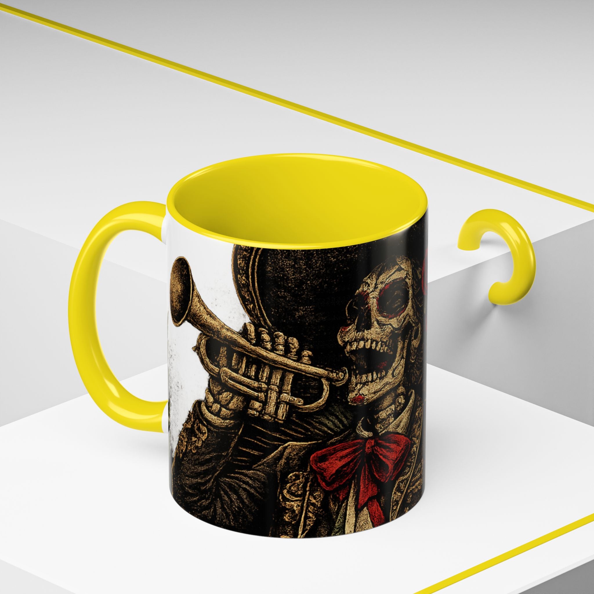 Day of the Dead Soccer Skull Accent Mug — 11/15oz