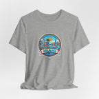 Miami Beach Vintage Logo Tee — Miami Skyline Sunset T‑Shirt