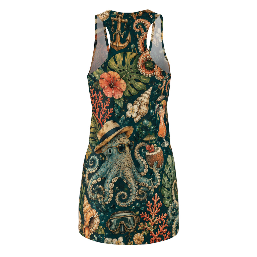 Octopus Garden Racerback Dress — Vintage Nautical Floral Print