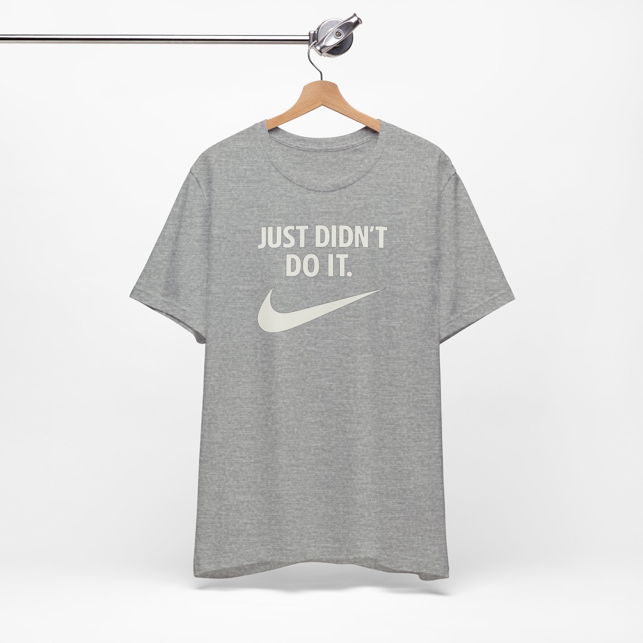 Graphic Tee — "Just Didn't Do It." Swoosh Parody Shirt
