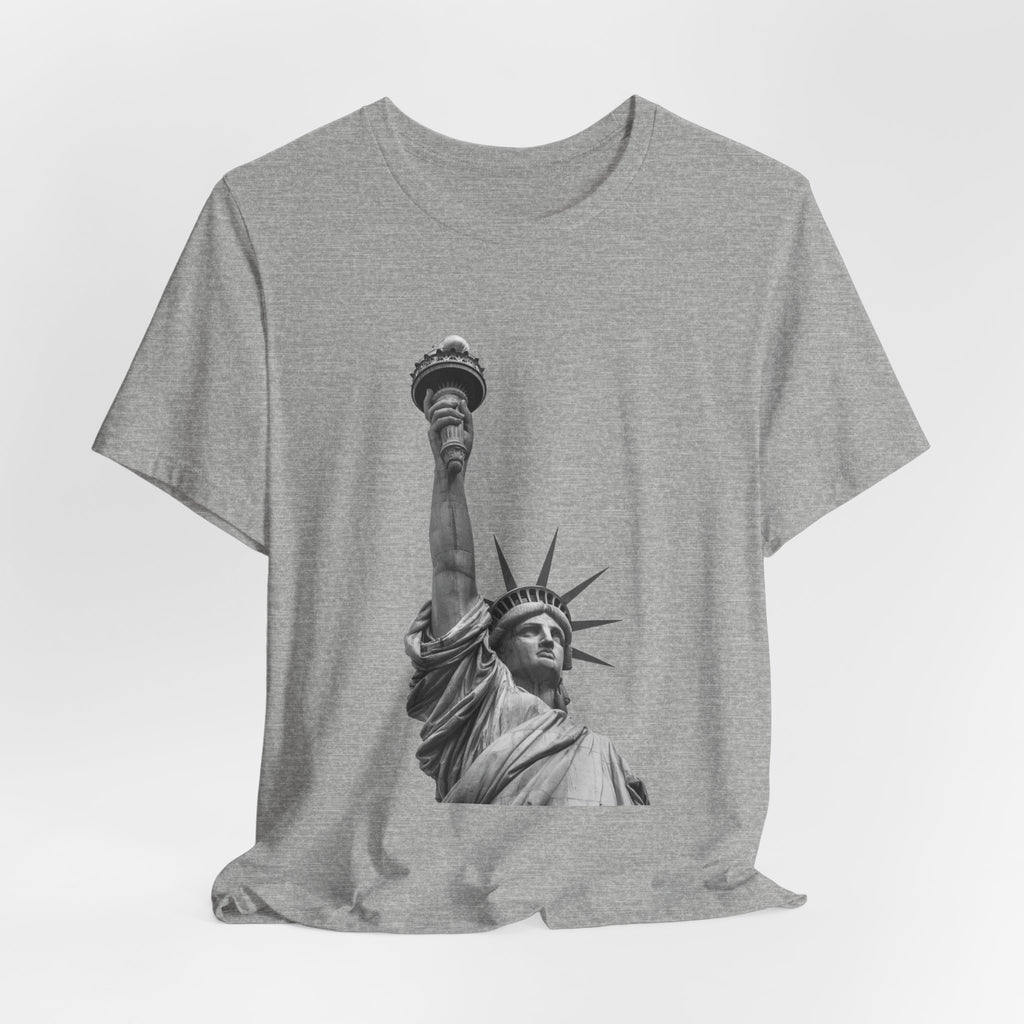 Statue of Liberty Graphic Tee — Black & White NYC Landmark T-Shirt