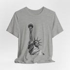 Statue of Liberty Graphic Tee — Black & White NYC Landmark T-Shirt