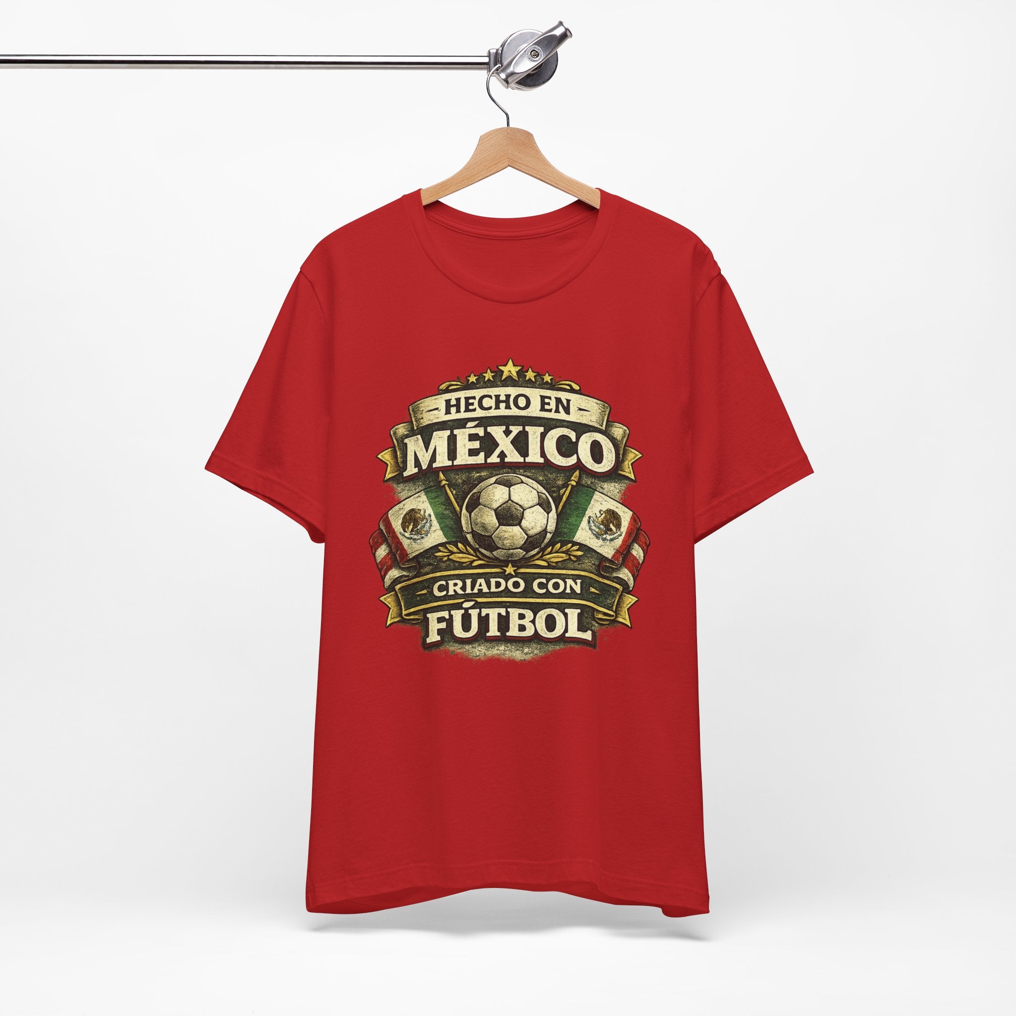Mexico Soccer T‑Shirt — "Hecho en México, Criado con Fútbol" Vintage Football Tee