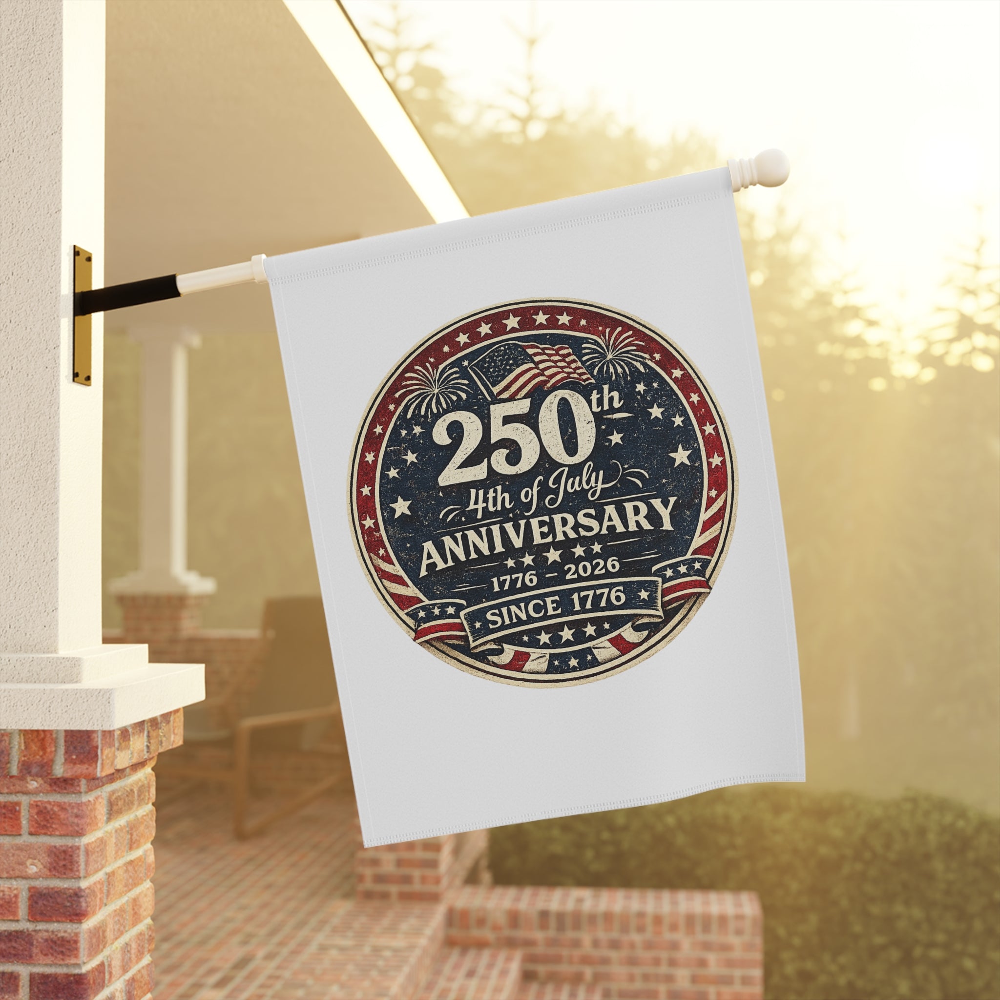 4th of July 250th Anniversary Garden Flag – Patriotic USA House Banner (1776–2026)