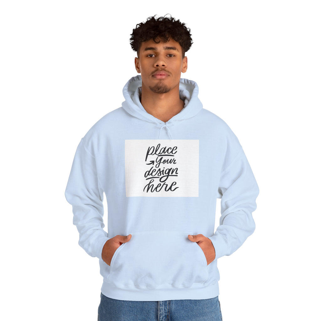 Classic Hoodie with Centered Design – 'Place Your Design Here'