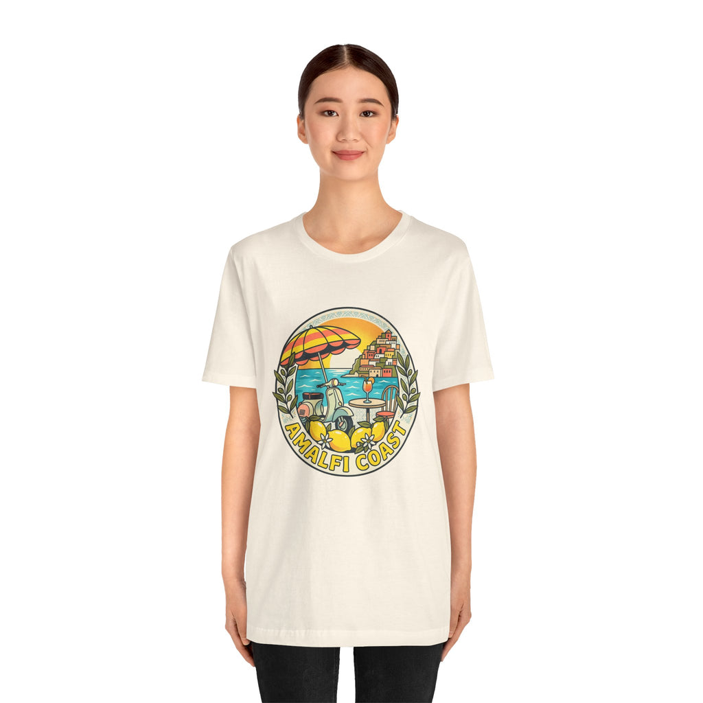 Amalfi Coast Vintage Travel Tee — Scenic Lemon & Vespa Graphic