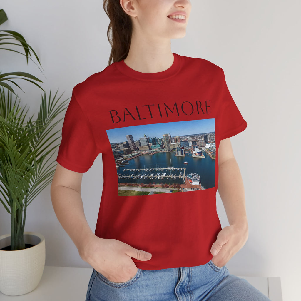 Baltimore Skyline Photo Tee — Inner Harbor Cityscape T-Shirt