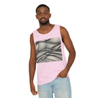 Abstract Wave Mesh Tank Top — Geometric Optical Illusion Graphic Tank