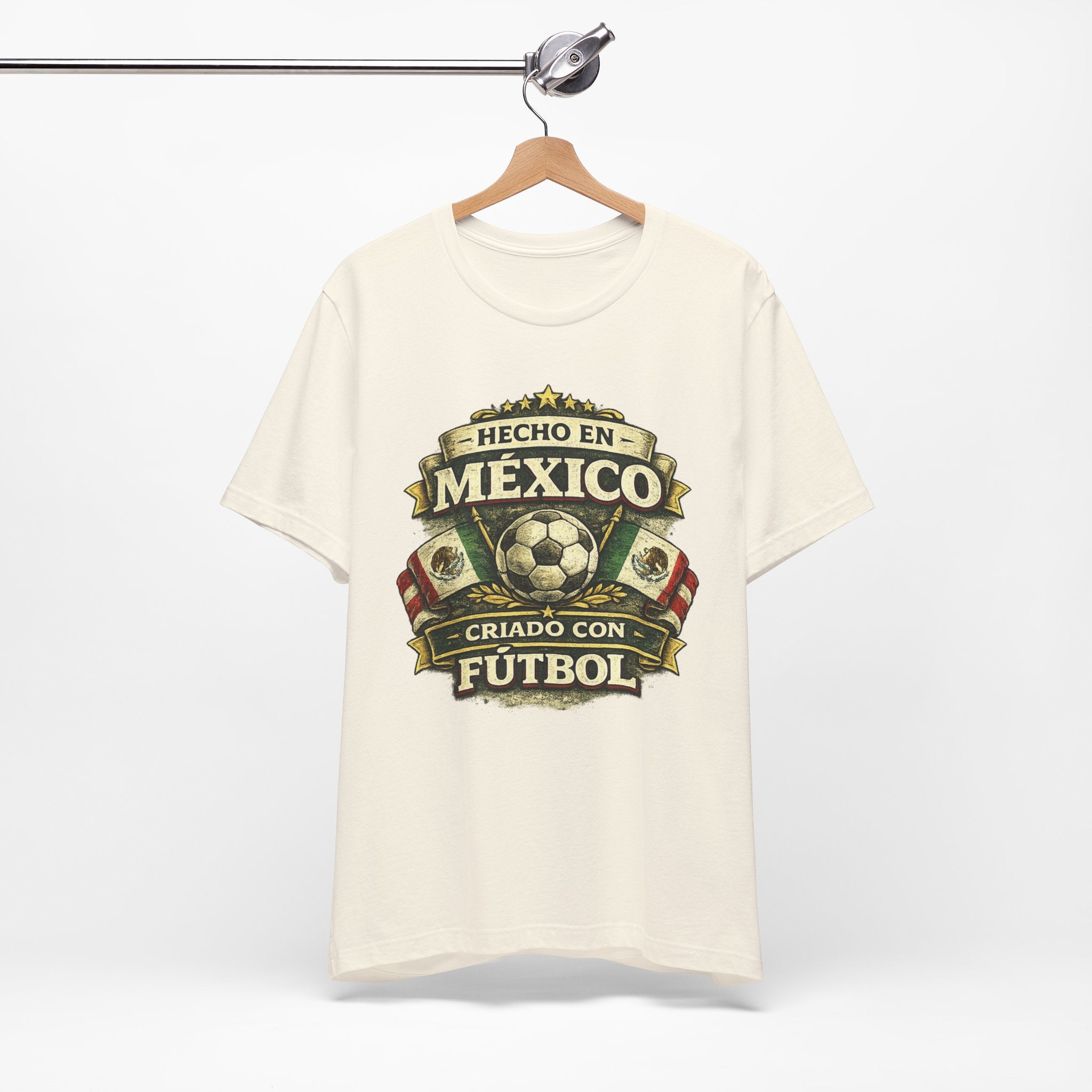 Mexico Soccer T‑Shirt — "Hecho en México, Criado con Fútbol" Vintage Football Tee