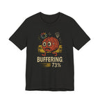 Buffering 73% Brain Cartoon T-Shirt — Funny Geek Humor Tee
