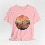Sunset Tuscan Landscape T-Shirt — Vintage Italian Countryside Graphic Tee