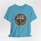 USA Eagle Vintage Patriotic T-Shirt — American Flag Graphic Tee
