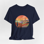Sunset Tuscan Landscape T-Shirt — Vintage Italian Countryside Graphic Tee