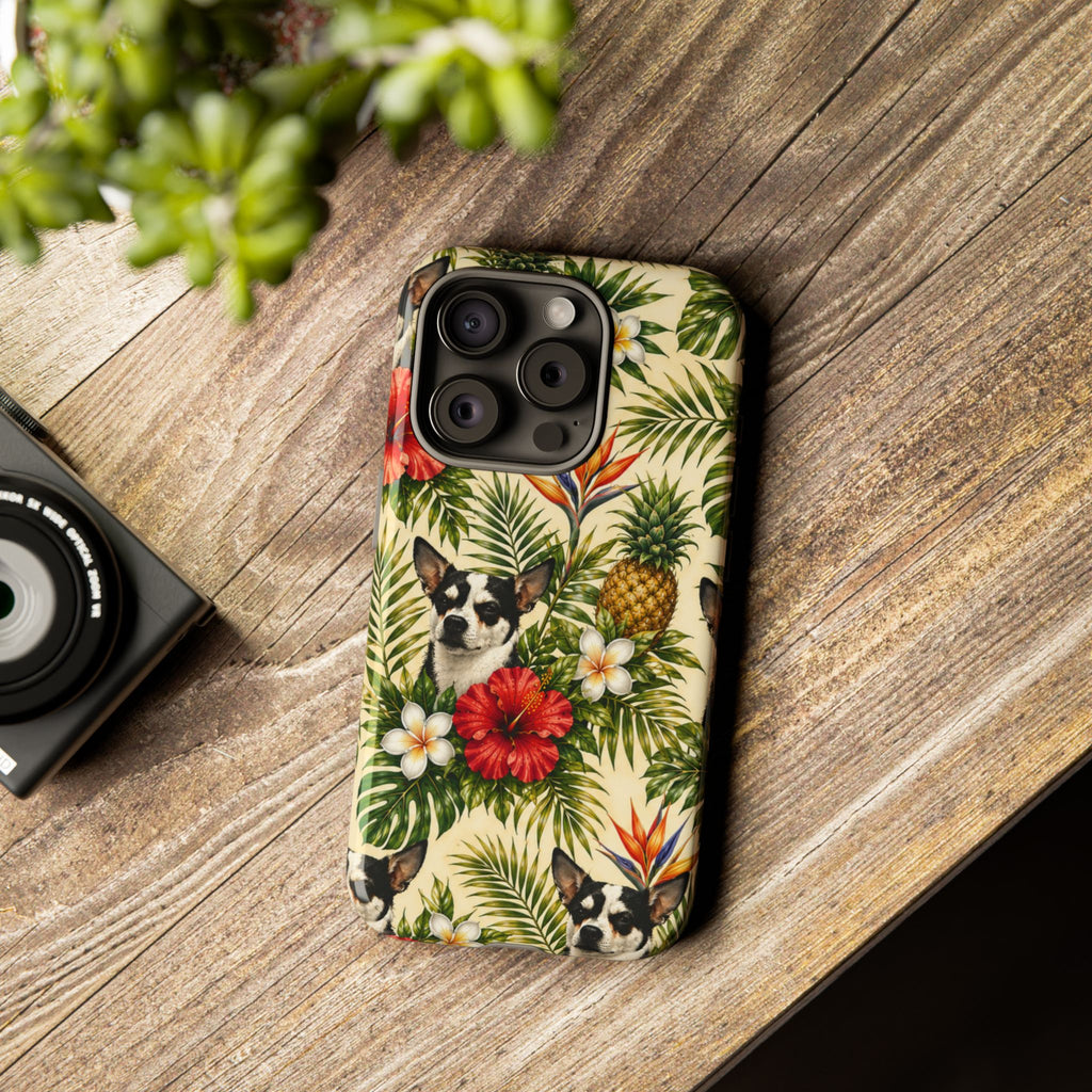 Tropical chihuahua Phone Case — Floral Pineapple Protective Tough Case