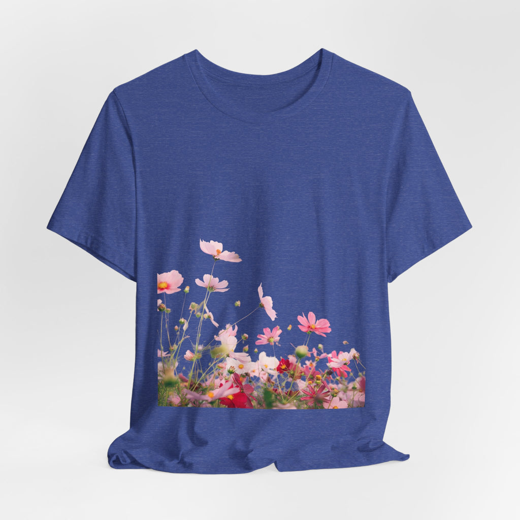 Floral Meadow Tee – Pink Wildflower Field Graphic T-Shirt