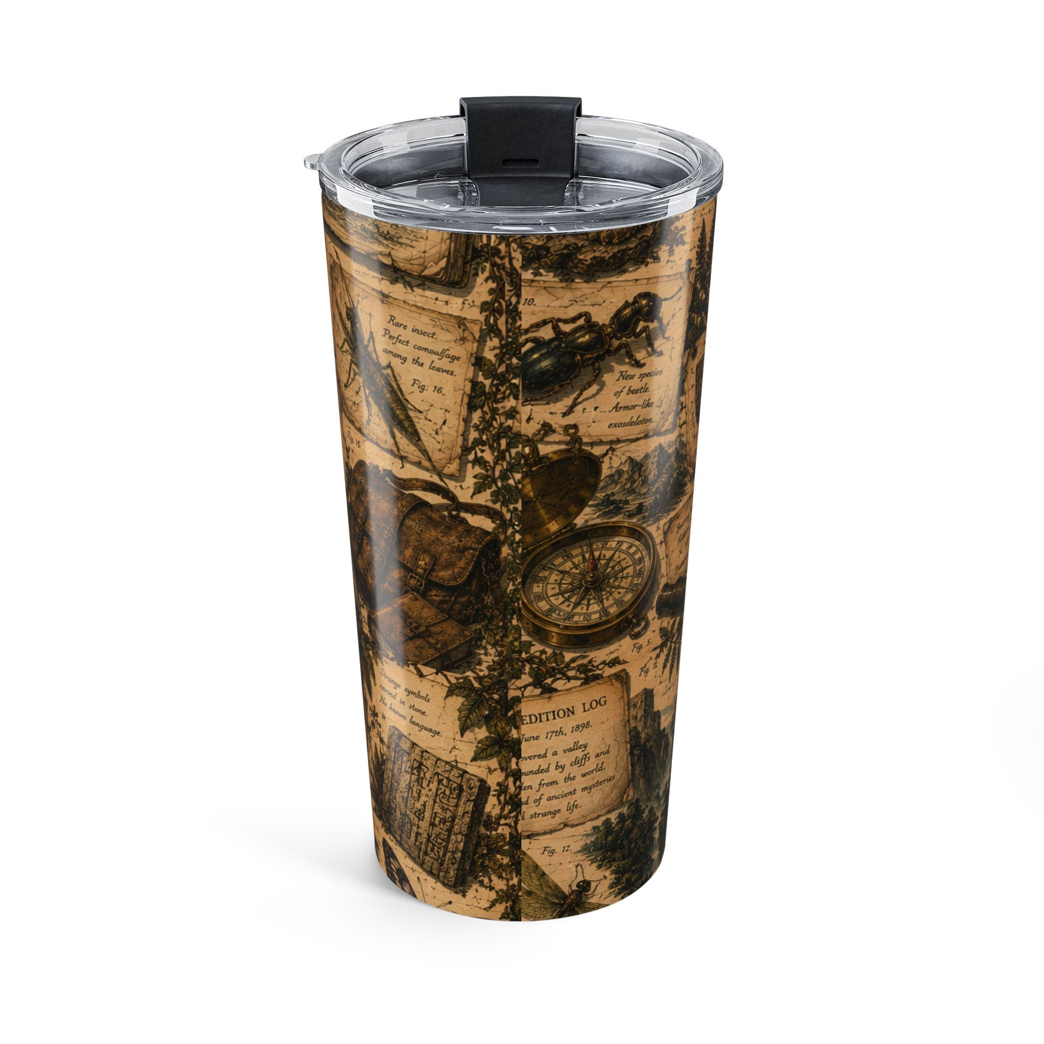 Vintage Botanical 20oz Tumbler – Antique Map & Plant Print Travel Cup