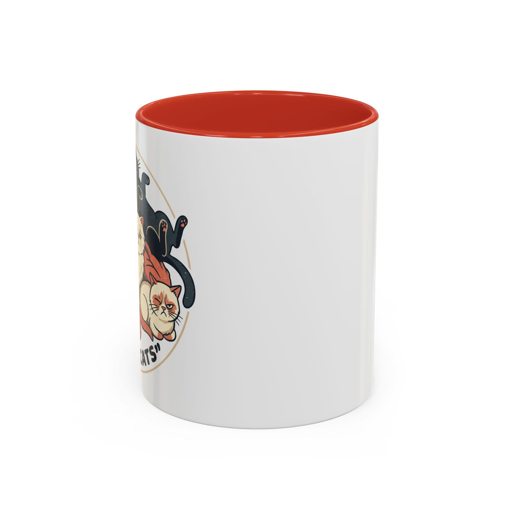 Cat Jester Accent Coffee Mug – Whimsical Vintage Cat Illustration (11/15oz)
