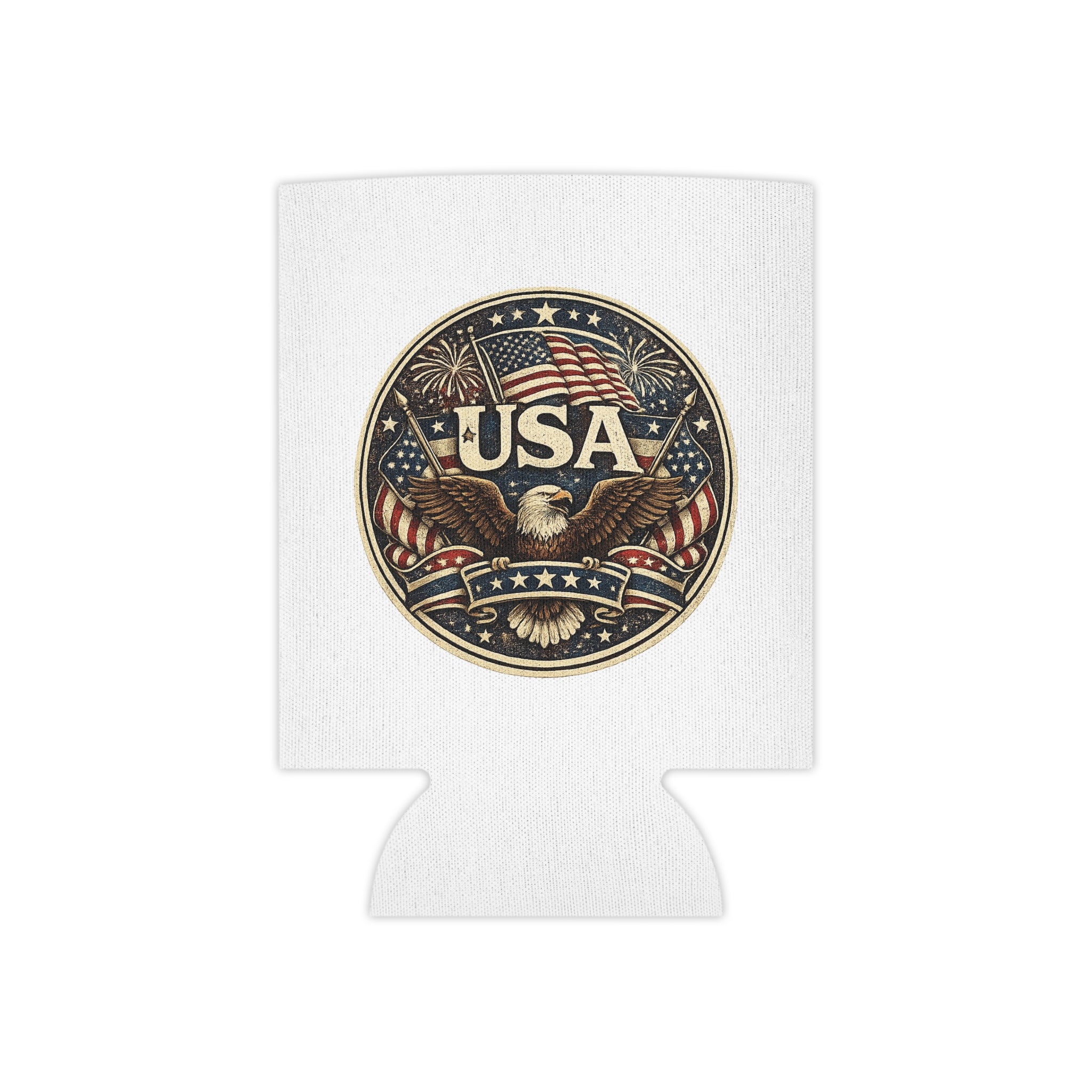 USA Eagle Can Cooler - Patriotic American Flag Beer Holder for 4th of July