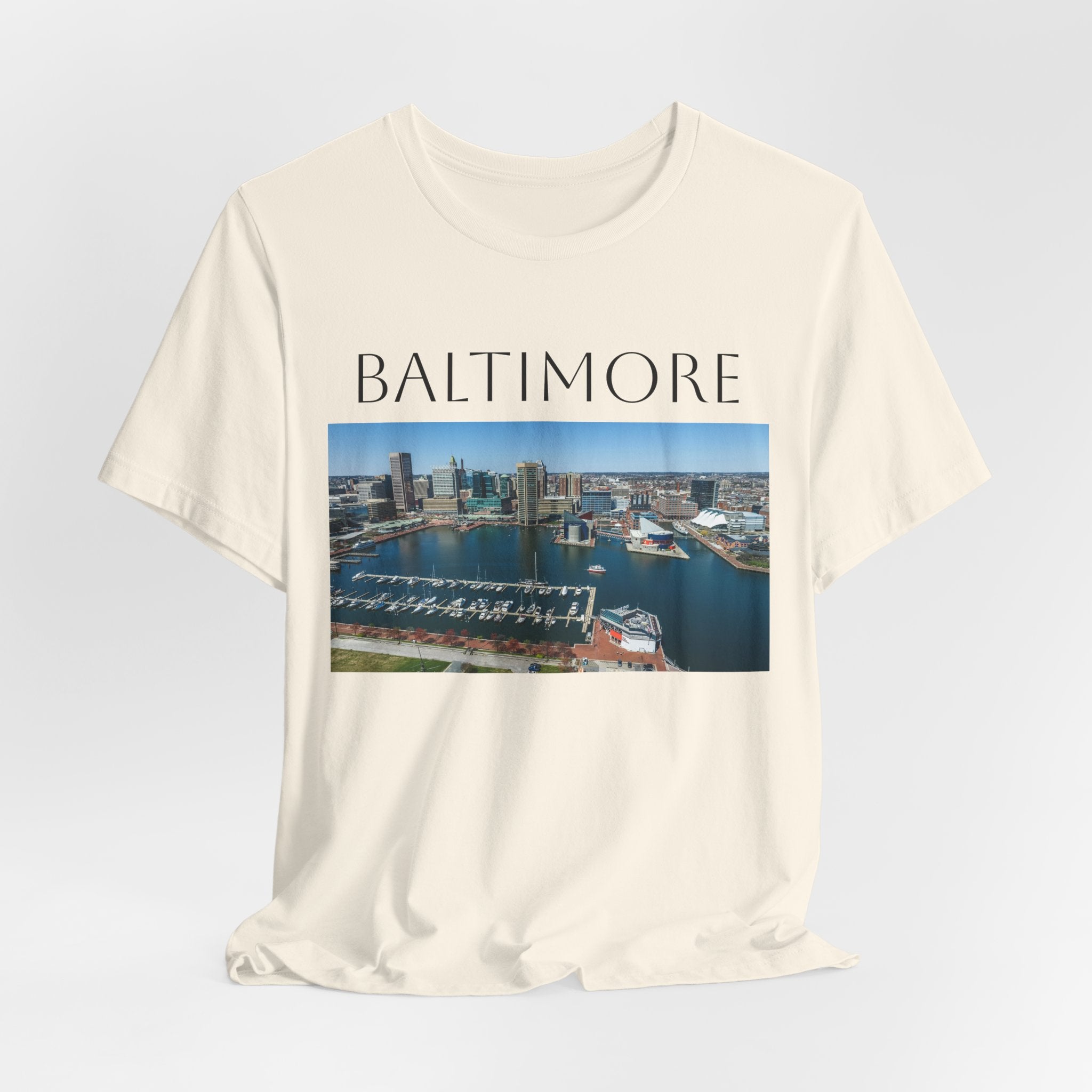 Baltimore Skyline Photo Tee — Inner Harbor Cityscape T-Shirt