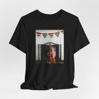 Patriotic Dog T-Shirt - Photo Print with American Flag Bunting