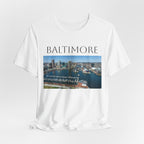 Baltimore Skyline Photo Tee — Inner Harbor Cityscape T-Shirt