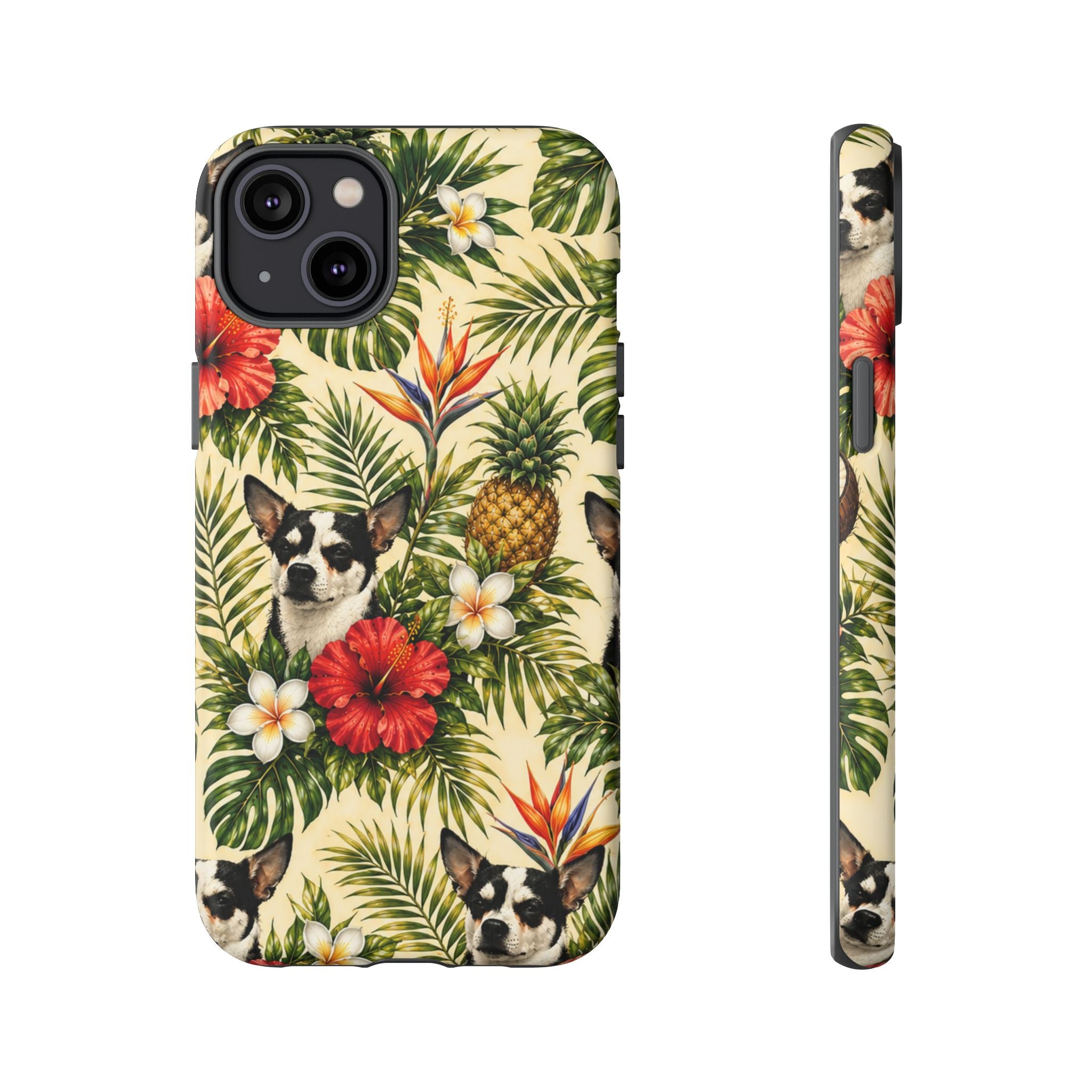 Tropical chihuahua Phone Case — Floral Pineapple Protective Tough Case