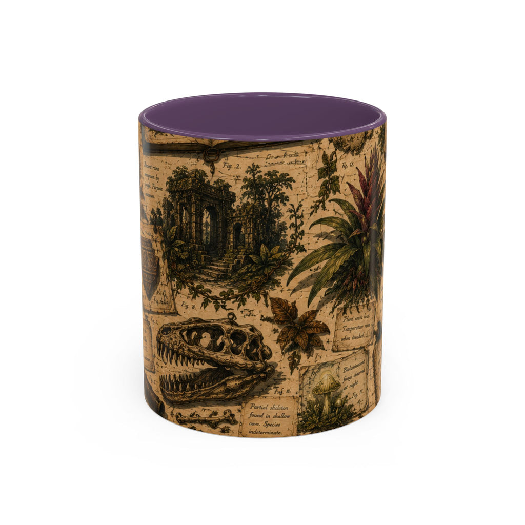 Vintage Natural History Coffee Mug — Botanical & Fossil Illustration Accent Mug